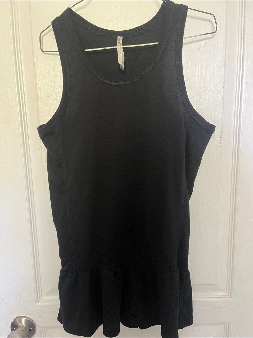 Black Sleeveless Peplum Tank